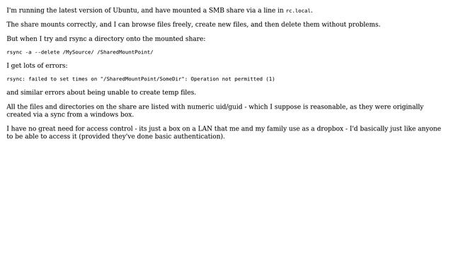 Unix & Linux: NAS box mounted via CIFS - problem with permissions смотреть онлайн