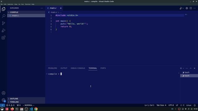 How to compile a C program on Linux смотреть онлайн