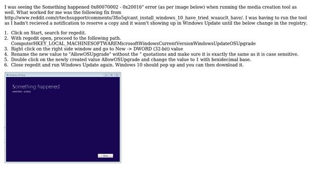 Unix & Linux: Trying to launch media creation tool - "Something happened 0x80070002 - 0x20016" смотреть онлайн
