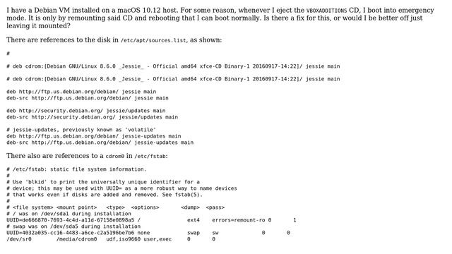Unix & Linux: Debian fails to boot properly unless the Guest Additions CD is inserted смотреть онлайн