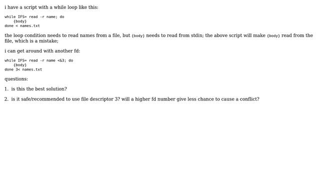 Unix & Linux: bash: use different input streams for loop condition and body смотреть онлайн