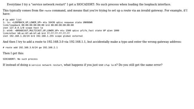 DevOps & SysAdmins: CentOS Failover Cluster - SIOCADDRT: No such process (when adding a loopback) смотреть онлайн