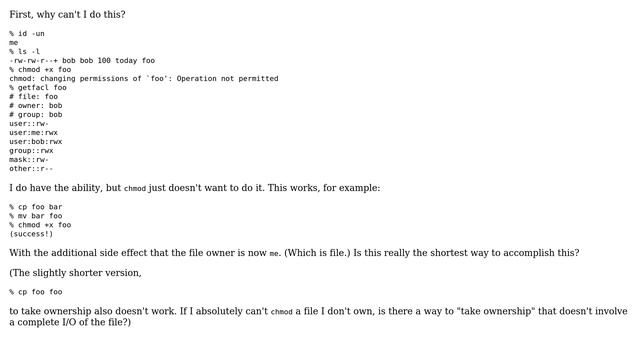 How to chmod file I have access to, but I'm not the owner of? смотреть онлайн
