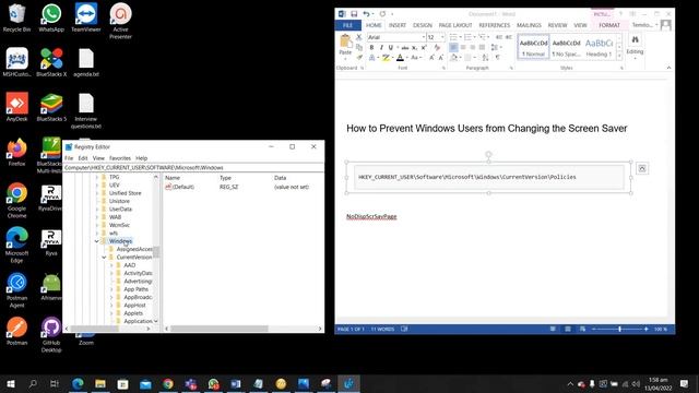How to prevent Windows Users from changing the Screen Saver via the Registry Settings смотреть онлайн