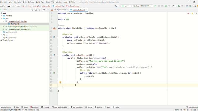 How to Implement Exit Handler in Android App | onBackPressed in Android Studio | Android Developmen смотреть онлайн