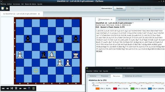 Stockfish 12 vs. LC0 v0.26.3 - 8/10 - PYCHESS - DEBIAN GNU/LINUX смотреть онлайн