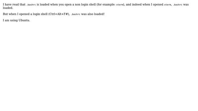 Unix & Linux: .bashrc loaded in a login shell смотреть онлайн