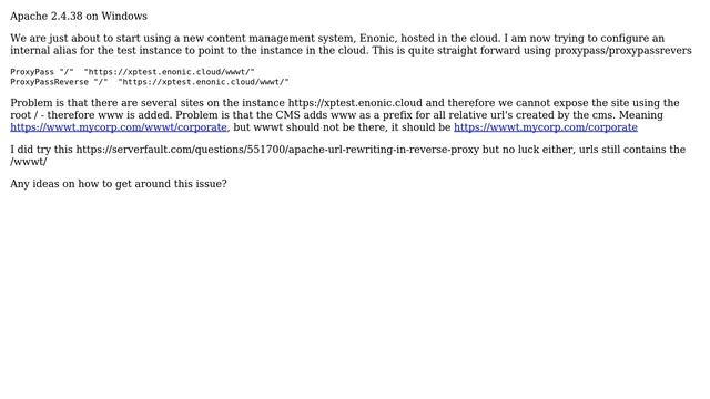 Apache 2.4 vhost configuration - How to "hide" parts of the url for CMS and browser смотреть онлайн