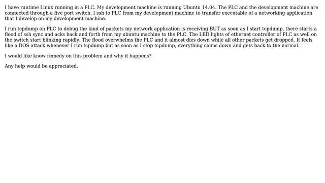 DevOps & SysAdmins: Running Tcpdump Starts Ssh Flood