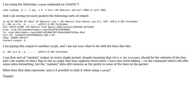 DevOps & SysAdmins: Odd Output From tcpdump On Linux смотреть онлайн