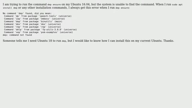 Unable to install Go dep смотреть онлайн