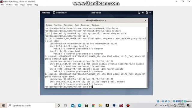 Konfigurasi IP Address di Virtual Box Debian 10 Client-Server смотреть онлайн