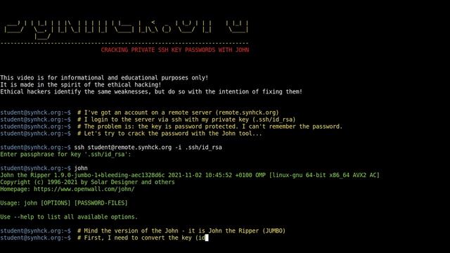SyNhCk - Forgot password used to protect a private SSH key? смотреть онлайн