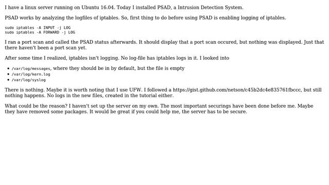 Ubuntu: Why don't my iptables log? (2 Solutions!!) смотреть онлайн