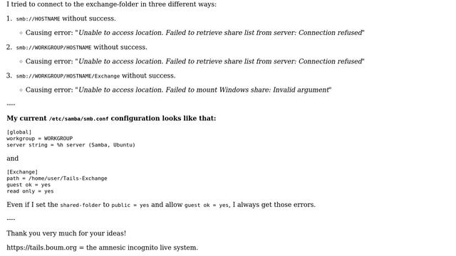 Unix & Linux: Tails: How to connect Tails to a Samba network share? смотреть онлайн
