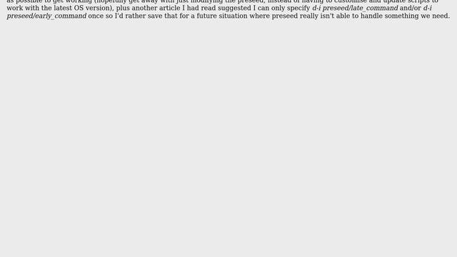 PXE boot debian-installer preseed.cfg - how to get to present only certain questions (eg. hostname) смотреть онлайн