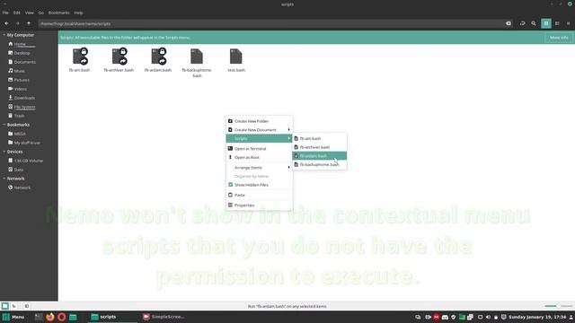 Run a script from contextual menu on Nemo (Cinnamon) смотреть онлайн