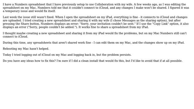 Apple: Unable to collaborate on a Numbers spreadsheet смотреть онлайн