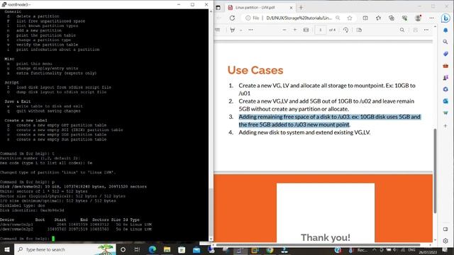 Expanding Disk Storage | Allocating Free Space to a Mount Point /u03 | Linux LVM partition create смотреть онлайн