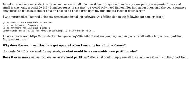 Unix & Linux: Why does the /boot partition get updated when I install software? смотреть онлайн