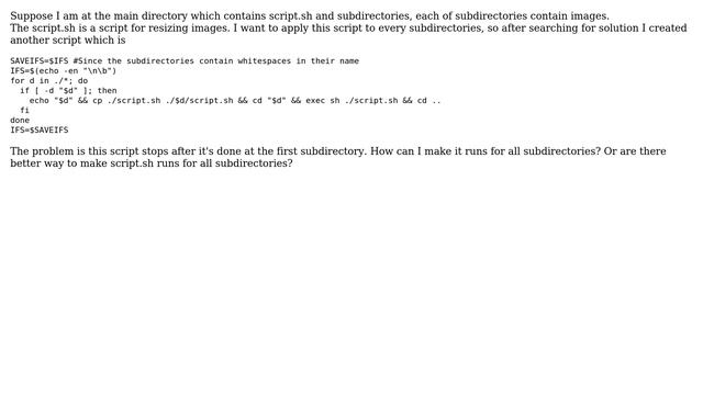 Unix & Linux: How can I run script for all directories? смотреть онлайн