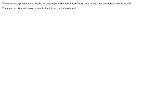 DevOps & SysAdmins: What is the best Linux file system to use for MySql? смотреть онлайн