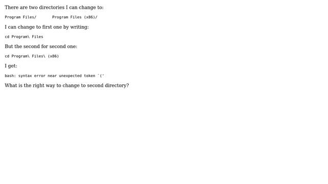 Unix & Linux: Change directory with space followed by '(' (2 Solutions!!) смотреть онлайн