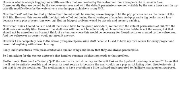 How can I configure my User/Group/Permission setup for shared webhosting on linux to prevent... смотреть онлайн