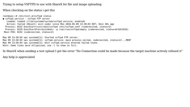 VSFTPD Refusing Connection Debian смотреть онлайн