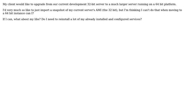 Converting from 32-bit Linux to 64-bit LInux -- Amazon Web Services EC2 cloud server -- Import AMI смотреть онлайн