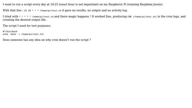 Unix & Linux: Why Does Crontab Works With Wildcards (\*) But Not With Numbers?