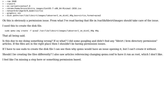 Centos7 libvirt permission issues qcow2 images смотреть онлайн