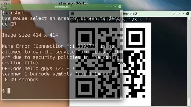 Linux终端快速生成或扫描屏幕二维码 (QR code , Linux X11) смотреть онлайн