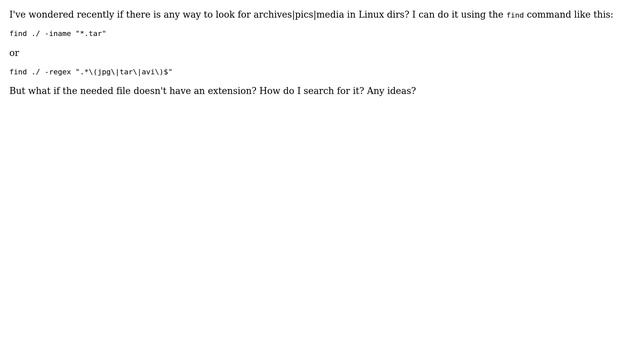 How can I find a particular file without extension in Linux? смотреть онлайн
