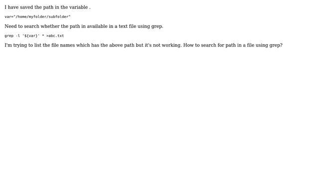 Unix & Linux: Searching path as search pattern in grep command смотреть онлайн