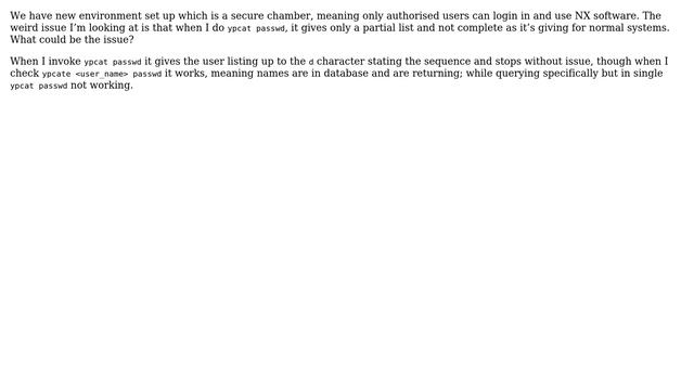 ypcat passwd does not list complete list of users in linux смотреть онлайн