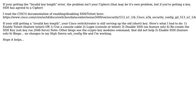 DevOps & SysAdmins: Cannot ssh into cisco switch: Invalid key length (5 Solutions!!) смотреть онлайн