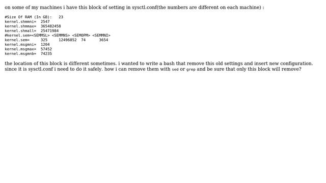 Unix & Linux: remove specific sysctl.conf setting смотреть онлайн