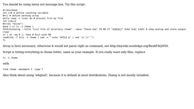 Unix & Linux: dialog menu to display files and select one of them (2 Solutions!!) смотреть онлайн