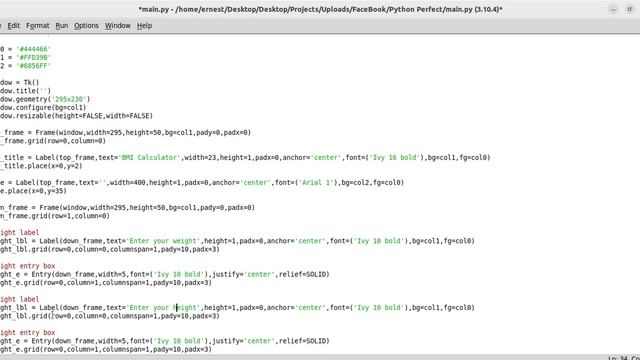 tkinter tutrial: How to make a Simple BMI Calculator? смотреть онлайн
