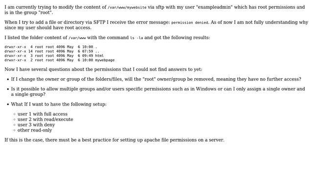 Ubuntu: No permission to /var/www/ folder even though root смотреть онлайн