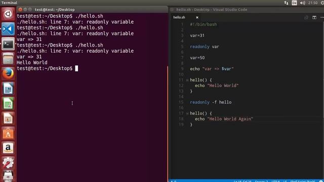 Shell Scripting Tutorial for Beginners 26 Readonly command смотреть онлайн