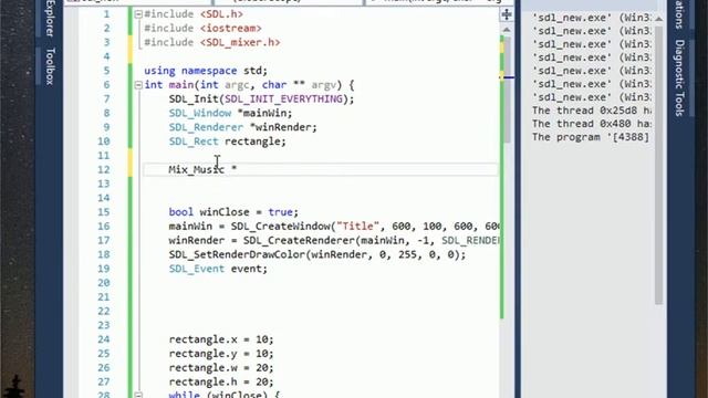 SDL C++ tutorial with visual studio(Draw rectangle and include sound effects) смотреть онлайн