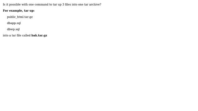 Tar up only 3 specific files in command line with linux смотреть онлайн