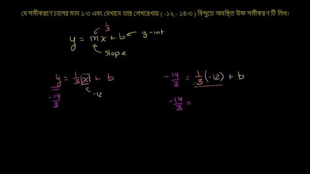 Equation of a line from fractional slope and point Bangla смотреть онлайн