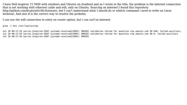 Ubuntu: Qualcomm Atheros QCA9377, Ubuntu 17.04, ethernet and wifi connection not working смотреть онлайн