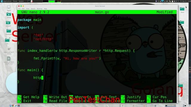 How to create Golang Simple Web App with Terminal on Parrot Security Linux смотреть онлайн