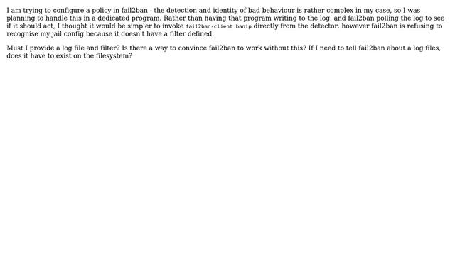 Unix & Linux: How to configure fail2ban without a log file? смотреть онлайн