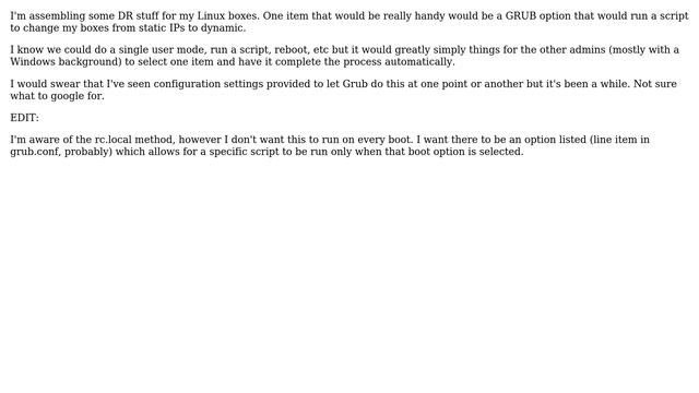 Unix & Linux: Running a script as Grub boot option смотреть онлайн
