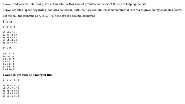 Unix & Linux: Joining two space-separated files based on matching values in two different columns смотреть онлайн